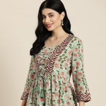 Floral Print Pleated Kurti